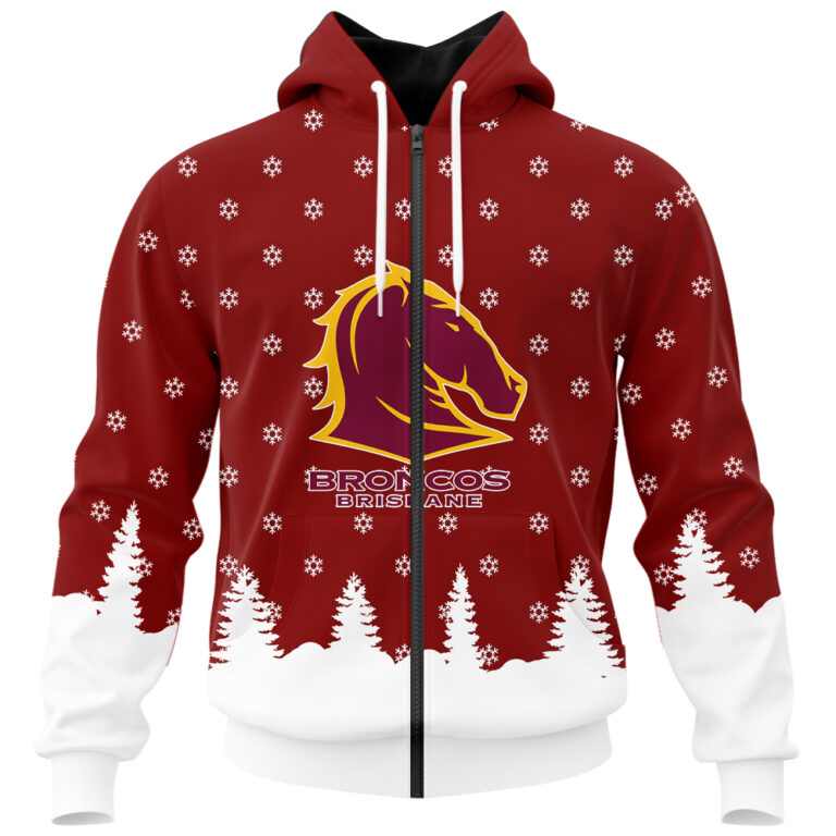 NRL Brisbane Broncos Christmas Kid Kid Hoodie/Zip/T-Shirt/Polo/Knitted Sweaters/Long Paint