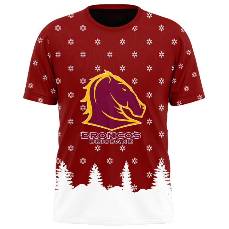 NRL Brisbane Broncos Christmas Kid Kid Hoodie/Zip/T-Shirt/Polo/Knitted Sweaters/Long Paint