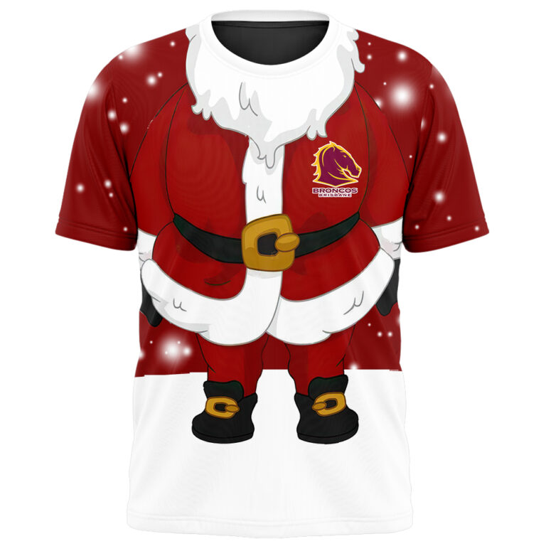 NRL Brisbane Broncos Christmas | Custom Name & Number | Hoodie/Zip/T-Shirt/Knitted Sweaters/Polo