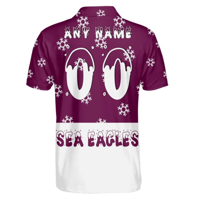 NRL Manly Warringah Sea Eagles Christmas | Custom Name & Number | Hoodie/Zip/T-Shirt/Knitted Sweaters/Polo