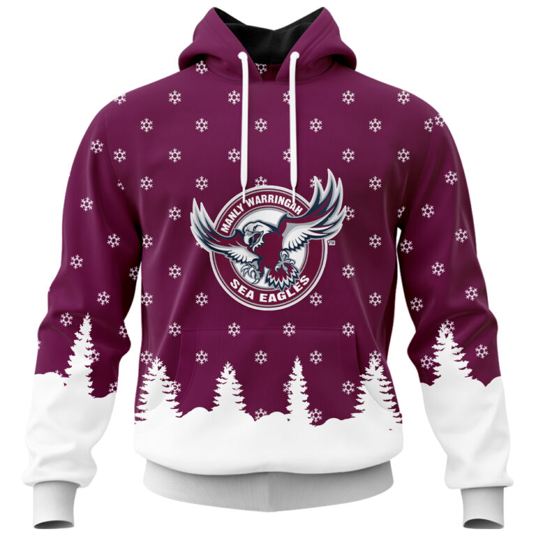 NRL Manly Warringah Sea Eagles Christmas Kid Kid Hoodie/Zip/T-Shirt/Polo/Knitted Sweaters/Long Paint