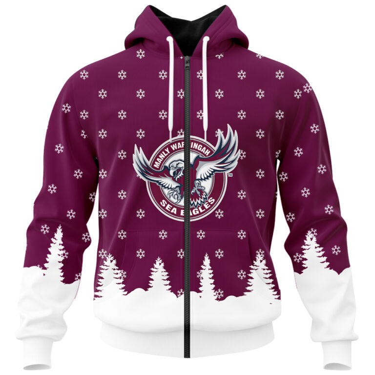 NRL Manly Warringah Sea Eagles Christmas Kid Kid Hoodie/Zip/T-Shirt/Polo/Knitted Sweaters/Long Paint