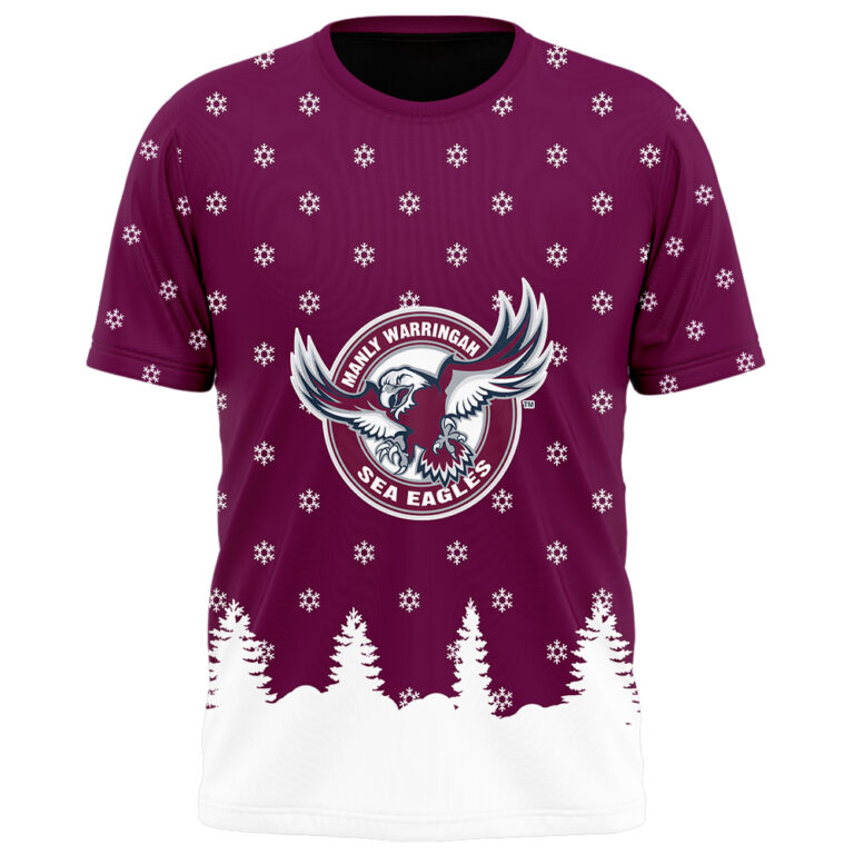NRL Manly Warringah Sea Eagles Christmas Kid Kid Hoodie/Zip/T-Shirt/Polo/Knitted Sweaters/Long Paint