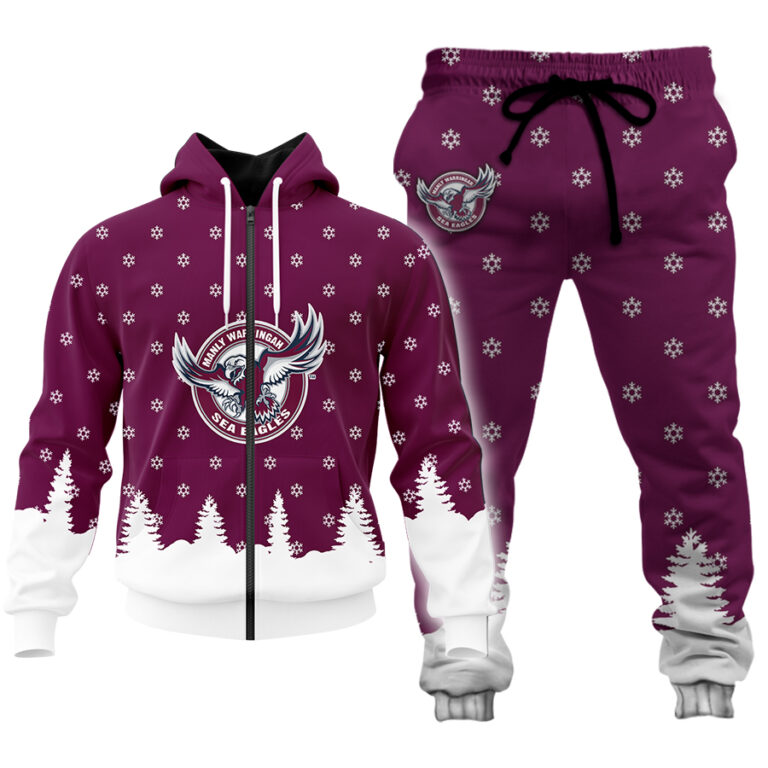 NRL Manly Warringah Sea Eagles Christmas Kid Kid Hoodie/Zip/T-Shirt/Polo/Knitted Sweaters/Long Paint