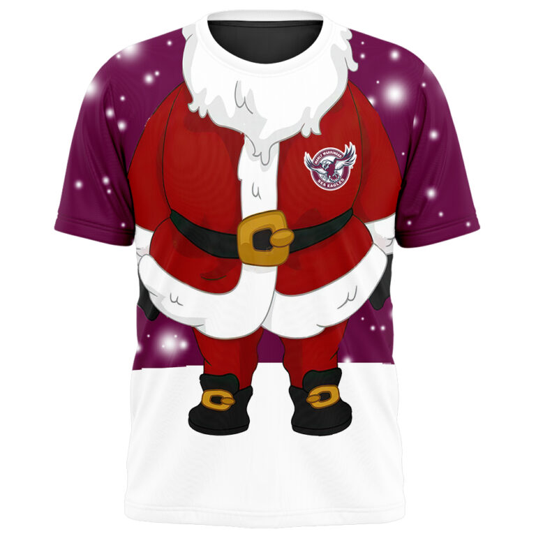 NRL Manly Warringah Sea Eagles Christmas | Custom Name & Number | Hoodie/Zip/T-Shirt/Knitted Sweaters/Polo