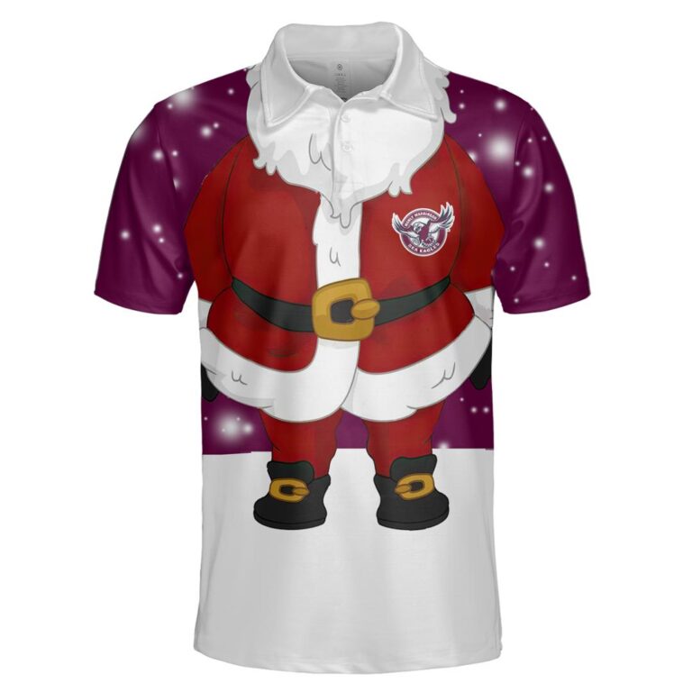 NRL Manly Warringah Sea Eagles Christmas | Custom Name & Number | Hoodie/Zip/T-Shirt/Knitted Sweaters/Polo