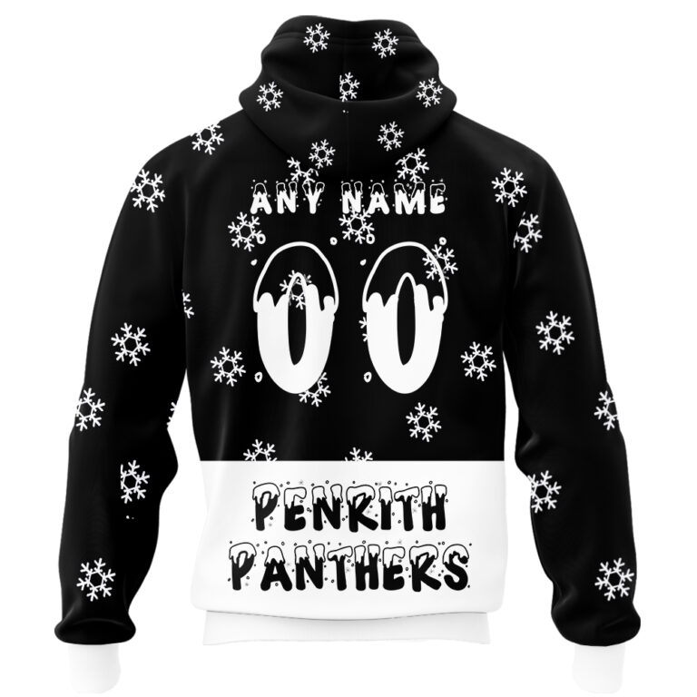 NRL Penrith Panthers Christmas | Custom Name & Number | Hoodie/Zip/T-Shirt/Knitted Sweaters/Polo