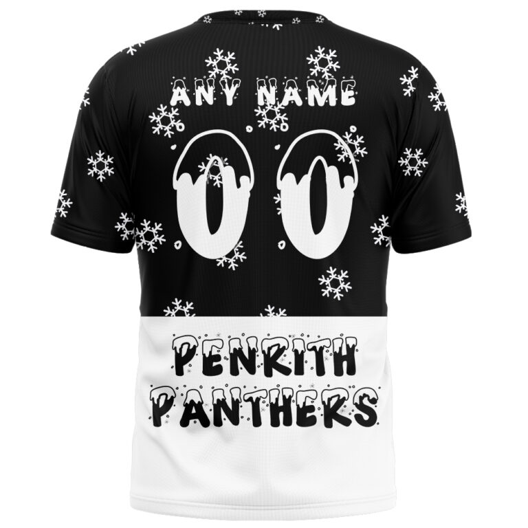 NRL Penrith Panthers Christmas | Custom Name & Number | Hoodie/Zip/T-Shirt/Knitted Sweaters/Polo