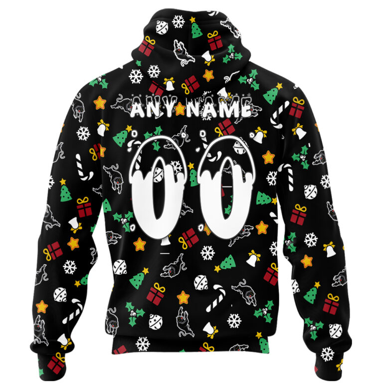 NRL Penrith Panthers Christmas | Custom Name & Number | Hoodie/Zip/T-Shirt/Knitted Sweaters/Polo