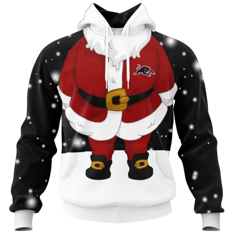 NRL Penrith Panthers Christmas | Custom Name & Number | Hoodie/Zip/T-Shirt/Knitted Sweaters/Polo
