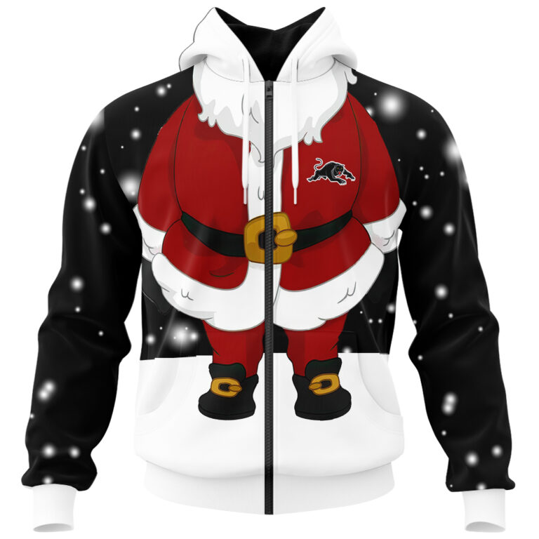 NRL Penrith Panthers Christmas | Custom Name & Number | Hoodie/Zip/T-Shirt/Knitted Sweaters/Polo