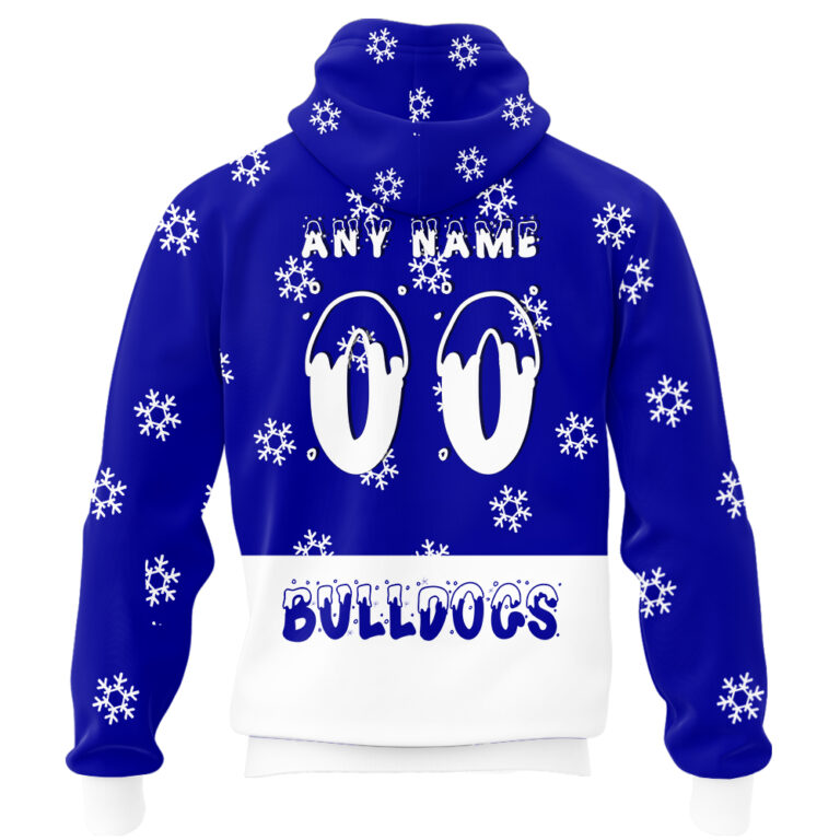 NRL Canterbury Bankstown Bulldogs Christmas | Custom Name & Number | Hoodie/Zip/T-Shirt/Knitted Sweaters/Polo