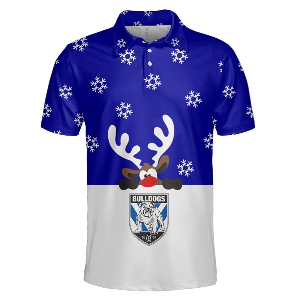 NRL Canterbury Bankstown Bulldogs Christmas | Custom Name & Number | Hoodie/Zip/T-Shirt/Knitted Sweaters/Polo