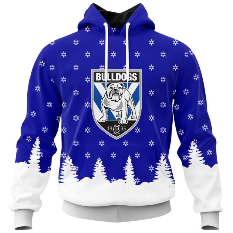 NRL Canterbury Bankstown Bulldogs Christmas Kid Kid Hoodie/Zip/T-Shirt/Polo/Knitted Sweaters/Long Paint