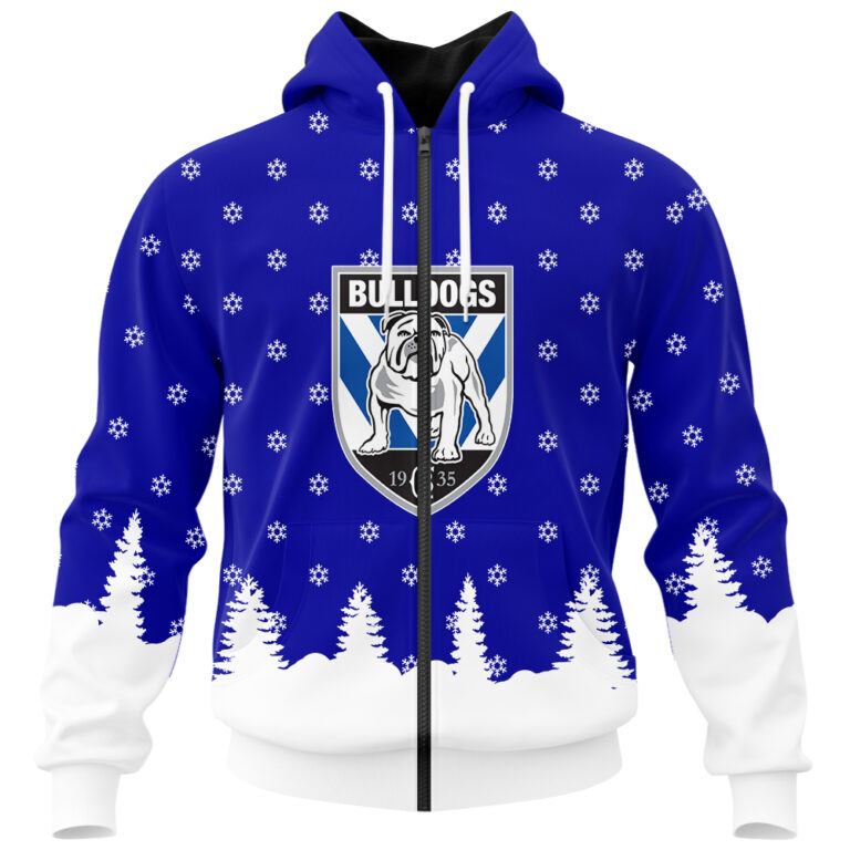 NRL Canterbury Bankstown Bulldogs Christmas Kid Kid Hoodie/Zip/T-Shirt/Polo/Knitted Sweaters/Long Paint