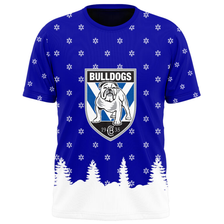 NRL Canterbury Bankstown Bulldogs Christmas Kid Kid Hoodie/Zip/T-Shirt/Polo/Knitted Sweaters/Long Paint