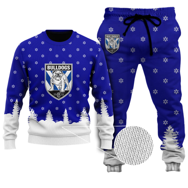 NRL Canterbury Bankstown Bulldogs Christmas Kid Kid Hoodie/Zip/T-Shirt/Polo/Knitted Sweaters/Long Paint