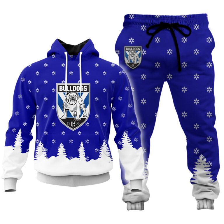 NRL Canterbury Bankstown Bulldogs Christmas Kid Kid Hoodie/Zip/T-Shirt/Polo/Knitted Sweaters/Long Paint