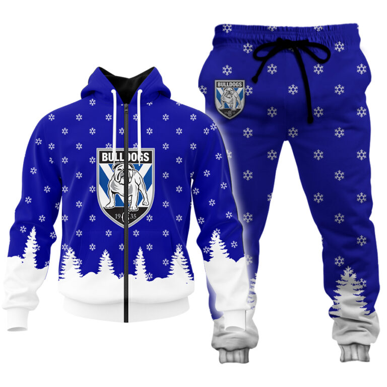 NRL Canterbury Bankstown Bulldogs Christmas Kid Kid Hoodie/Zip/T-Shirt/Polo/Knitted Sweaters/Long Paint