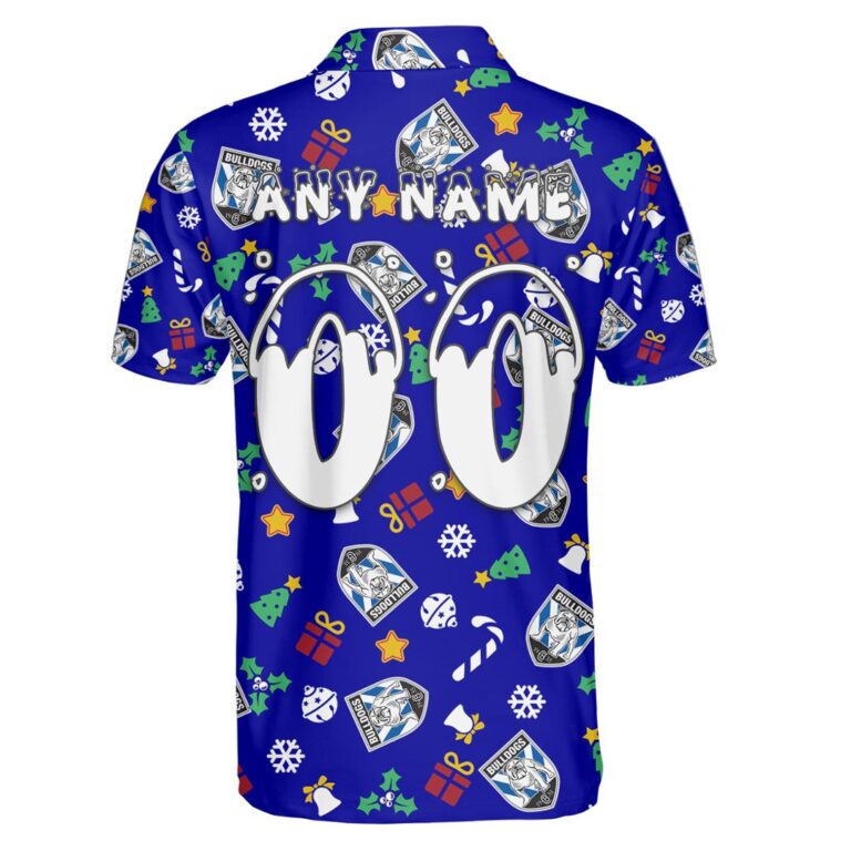 NRL Canterbury Bankstown Bulldogs Christmas | Custom Name & Number | Hoodie/Zip/T-Shirt/Knitted Sweaters/Polo