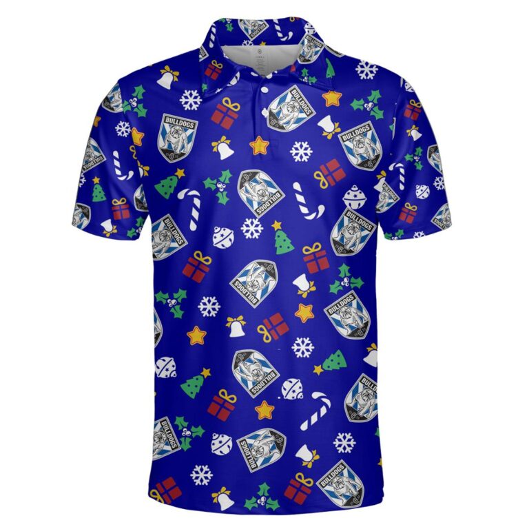 NRL Canterbury Bankstown Bulldogs Christmas | Custom Name & Number | Hoodie/Zip/T-Shirt/Knitted Sweaters/Polo