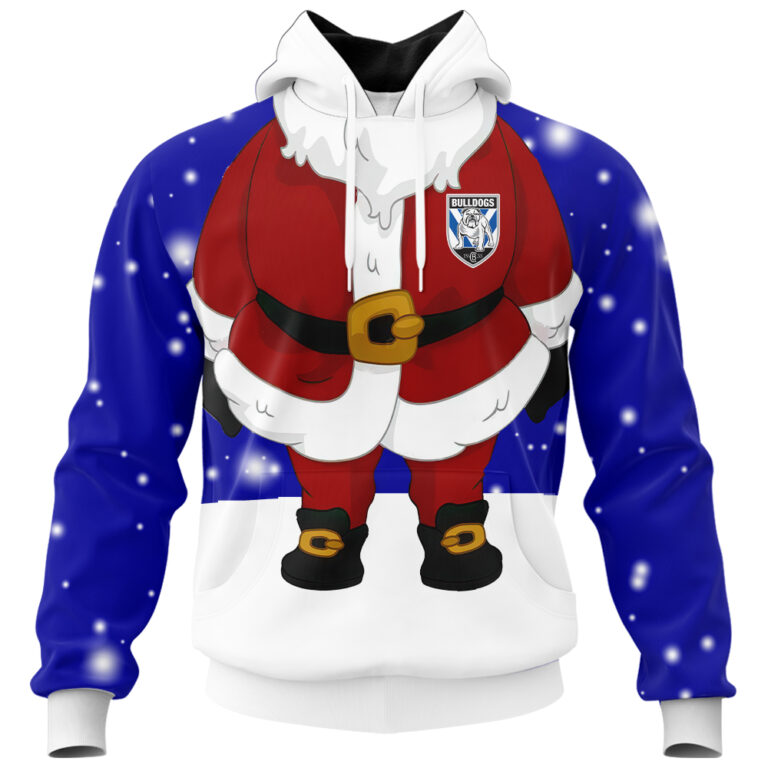 NRL Canterbury Bankstown Bulldogs Christmas | Custom Name & Number | Hoodie/Zip/T-Shirt/Knitted Sweaters/Polo
