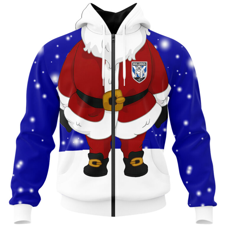 NRL Canterbury Bankstown Bulldogs Christmas | Custom Name & Number | Hoodie/Zip/T-Shirt/Knitted Sweaters/Polo