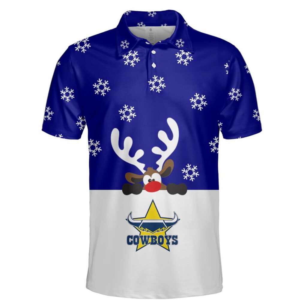 NRL North Queensland Cowboys Christmas | Custom Name & Number | Hoodie/Zip/T-Shirt/Knitted Sweaters/Polo