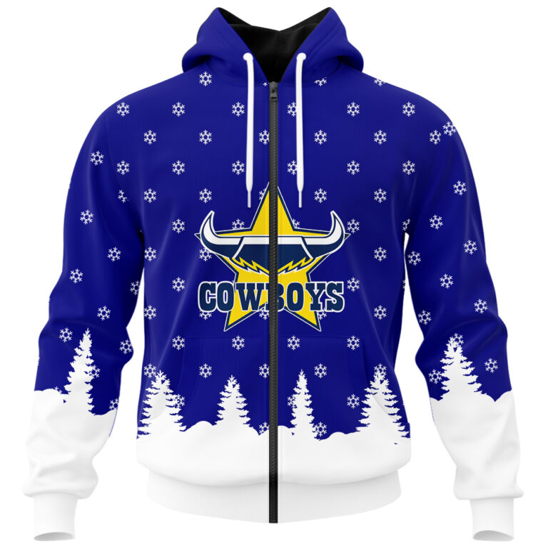 NRL North Queensland Cowboys Christmas Kid Kid Hoodie/Zip/T-Shirt/Polo/Knitted Sweaters/Long Paint