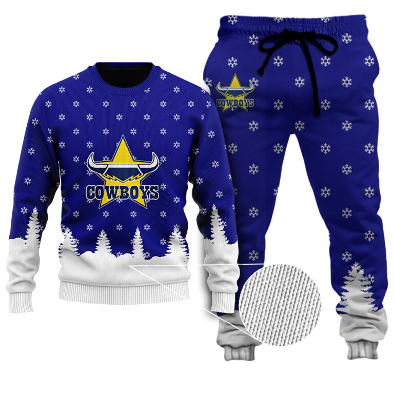 NRL North Queensland Cowboys Christmas Kid Kid Hoodie/Zip/T-Shirt/Polo/Knitted Sweaters/Long Paint
