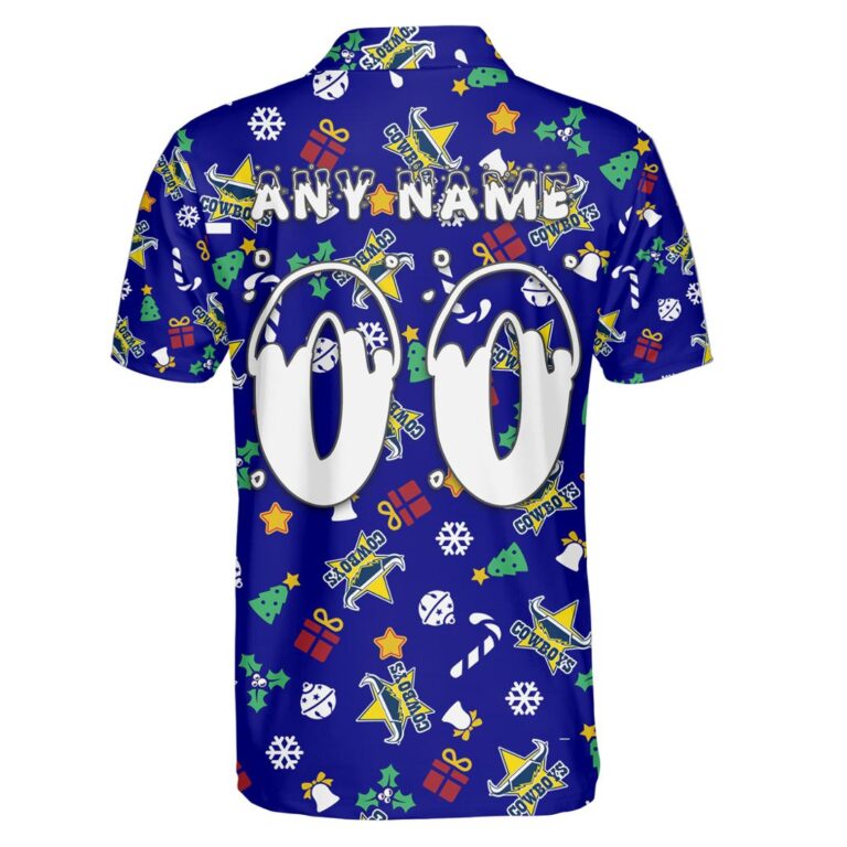 NRL North Queensland Cowboys Christmas | Custom Name & Number | Hoodie/Zip/T-Shirt/Knitted Sweaters/Polo
