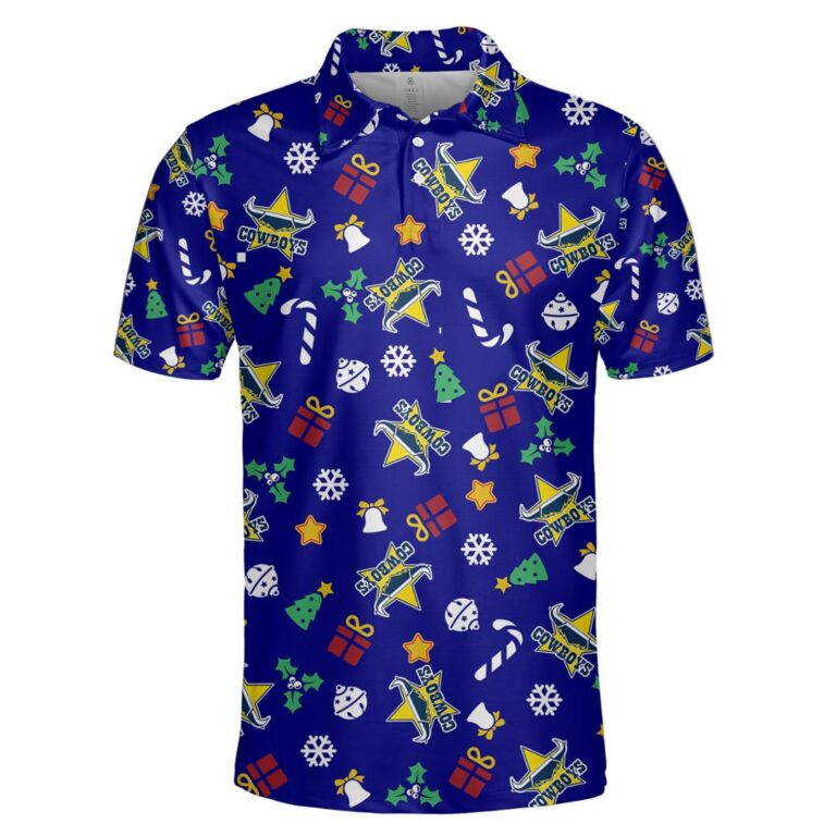 NRL North Queensland Cowboys Christmas | Custom Name & Number | Hoodie/Zip/T-Shirt/Knitted Sweaters/Polo