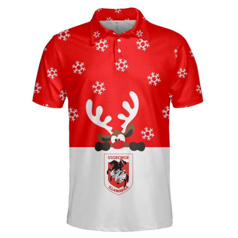 NRL St. George Illawarra Dragons Christmas | Custom Name & Number | Hoodie/Zip/T-Shirt/Knitted Sweaters/Polo