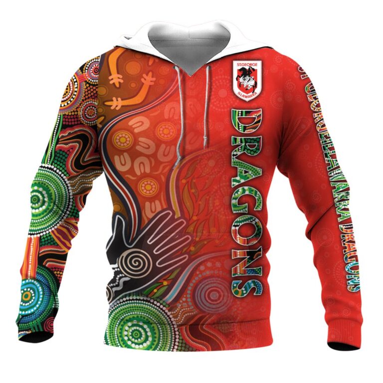NRL St George Illawarra Dragons . | Cuom Name & Number | Hoodie/Zip/T-Shirt/Long Sleeve