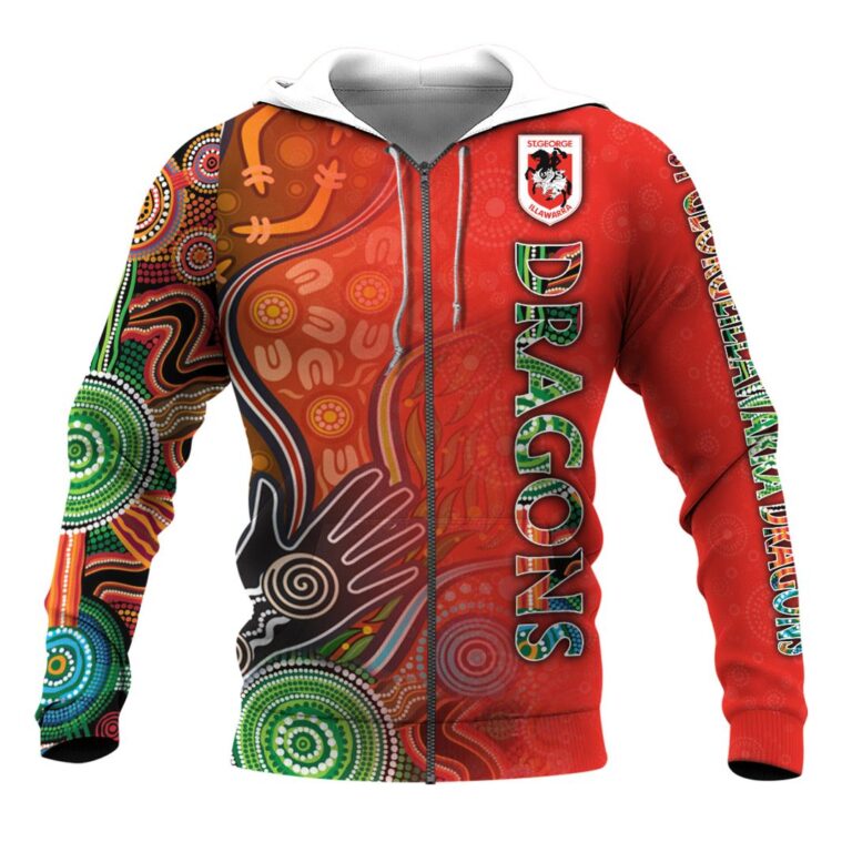 NRL St George Illawarra Dragons . | Cuom Name & Number | Hoodie/Zip/T-Shirt/Long Sleeve