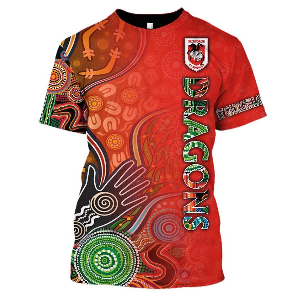 NRL St George Illawarra Dragons . | Cuom Name & Number | Hoodie/Zip/T-Shirt/Long Sleeve