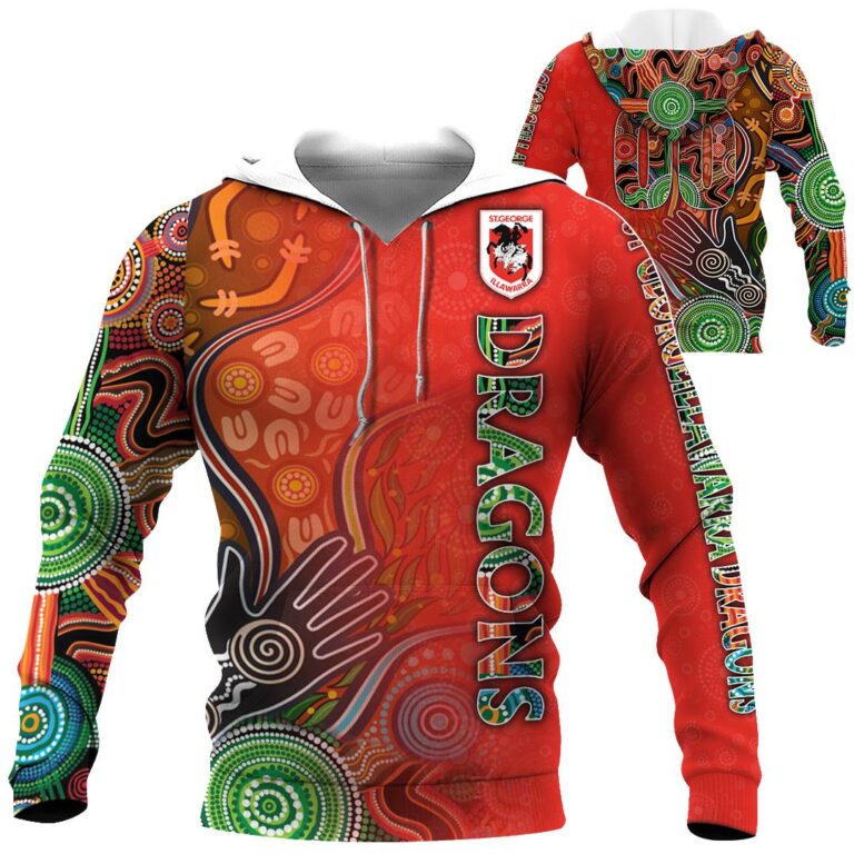 NRL St George Illawarra Dragons . | Cuom Name & Number | Hoodie/Zip/T-Shirt/Long Sleeve