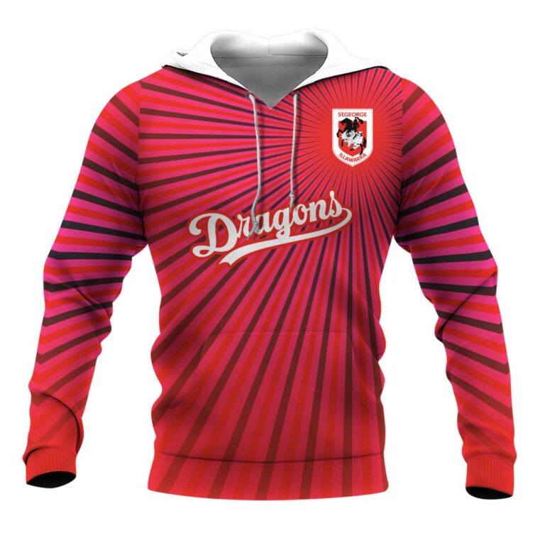 NRL St George Illawarra Dragons . | Cuom Name & Number | Hoodie/Zip/T-Shirt/Long Sleeve
