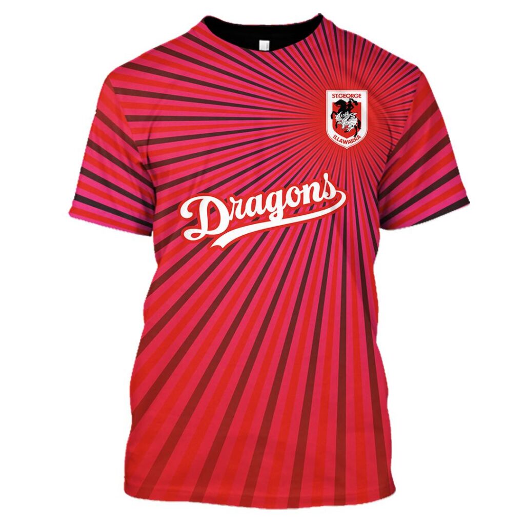 NRL St George Illawarra Dragons . | Cuom Name & Number | Hoodie/Zip/T-Shirt/Long Sleeve