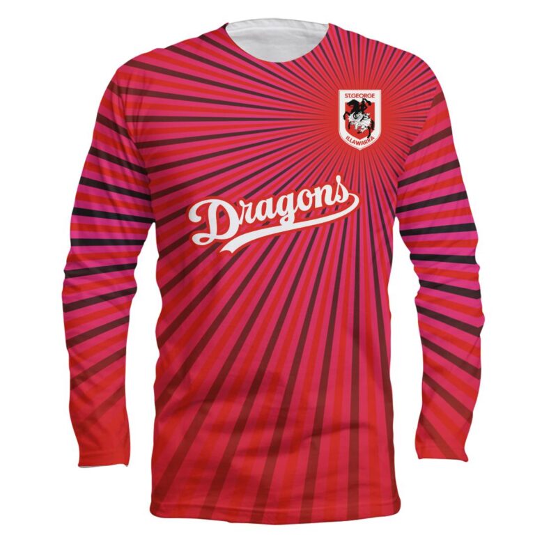 NRL St George Illawarra Dragons . | Cuom Name & Number | Hoodie/Zip/T-Shirt/Long Sleeve