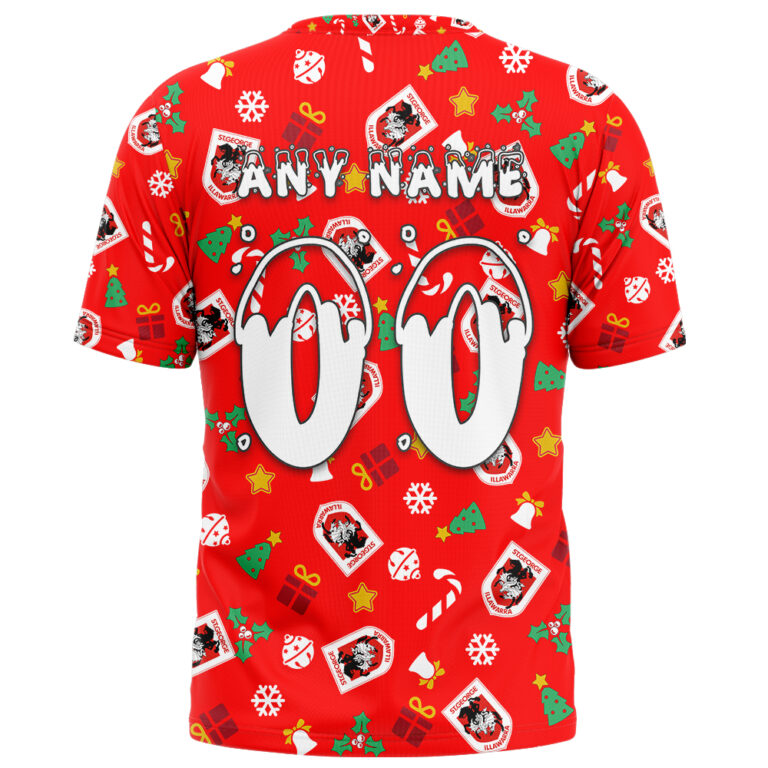 NRL St. George Illawarra Dragons Christmas | Custom Name & Number | Hoodie/Zip/T-Shirt/Knitted Sweaters/Polo