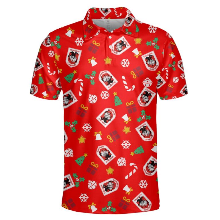 NRL St. George Illawarra Dragons Christmas | Custom Name & Number | Hoodie/Zip/T-Shirt/Knitted Sweaters/Polo