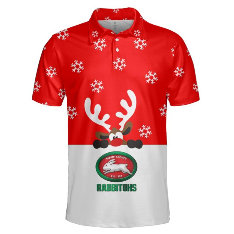 NRL South Sydney Rabbitohs Christmas | Custom Name & Number | Hoodie/Zip/T-Shirt/Knitted Sweaters/Polo