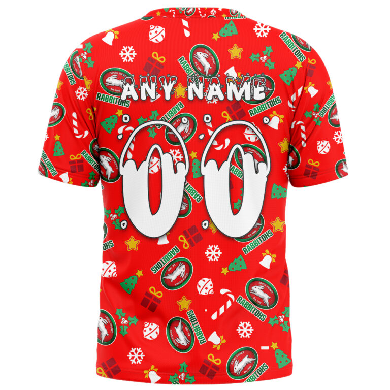 NRL South Sydney Rabbitohs Christmas | Custom Name & Number | Hoodie/Zip/T-Shirt/Knitted Sweaters/Polo