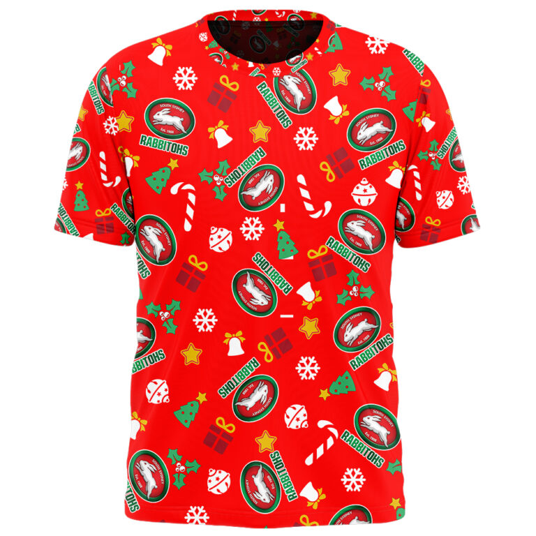 NRL South Sydney Rabbitohs Christmas | Custom Name & Number | Hoodie/Zip/T-Shirt/Knitted Sweaters/Polo
