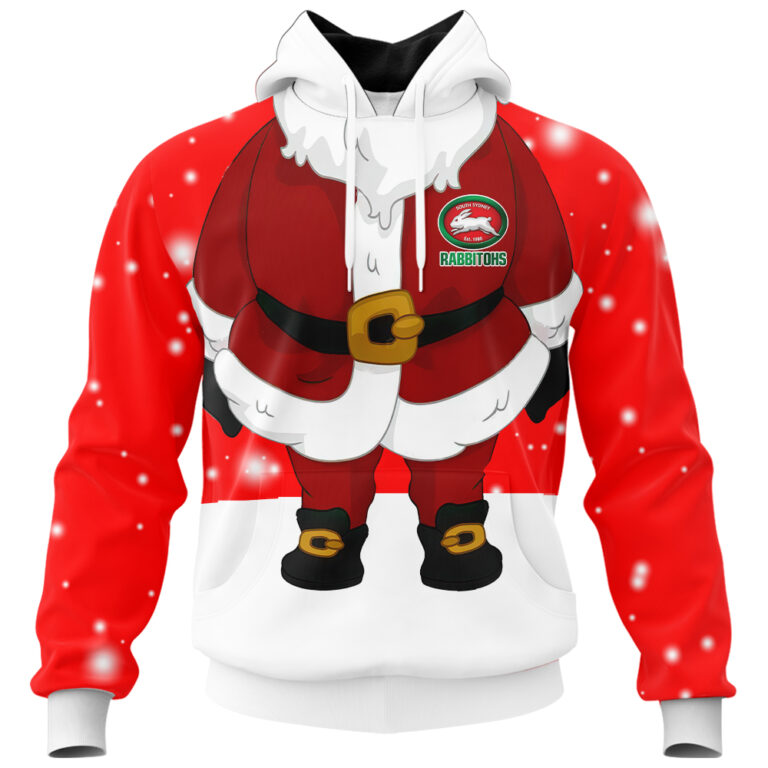 NRL South Sydney Rabbitohs Christmas | Custom Name & Number | Hoodie/Zip/T-Shirt/Knitted Sweaters/Polo
