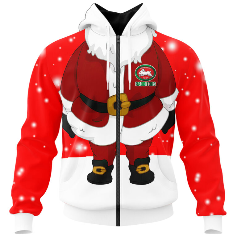 NRL South Sydney Rabbitohs Christmas | Custom Name & Number | Hoodie/Zip/T-Shirt/Knitted Sweaters/Polo