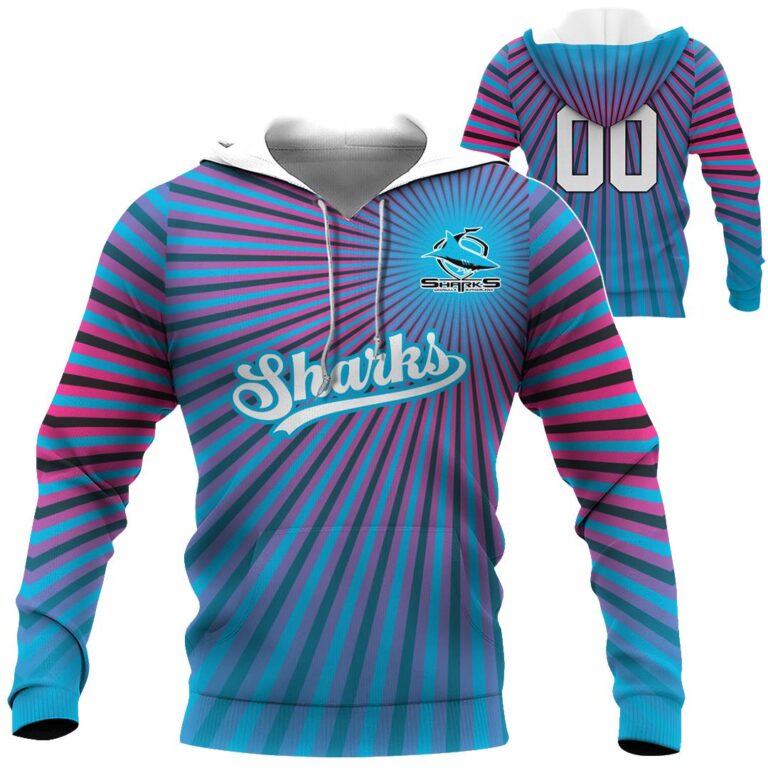 NRL Cronulla-Sutherland Sharks | Custom Name & Number | Hoodie/Zip/T-Shirt/Long Sleeve