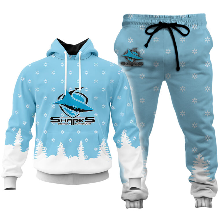 NRL Cronulla Sutherland Sharks Christmas Kid Kid Hoodie/Zip/T-Shirt/Polo/Knitted Sweaters/Long Paint