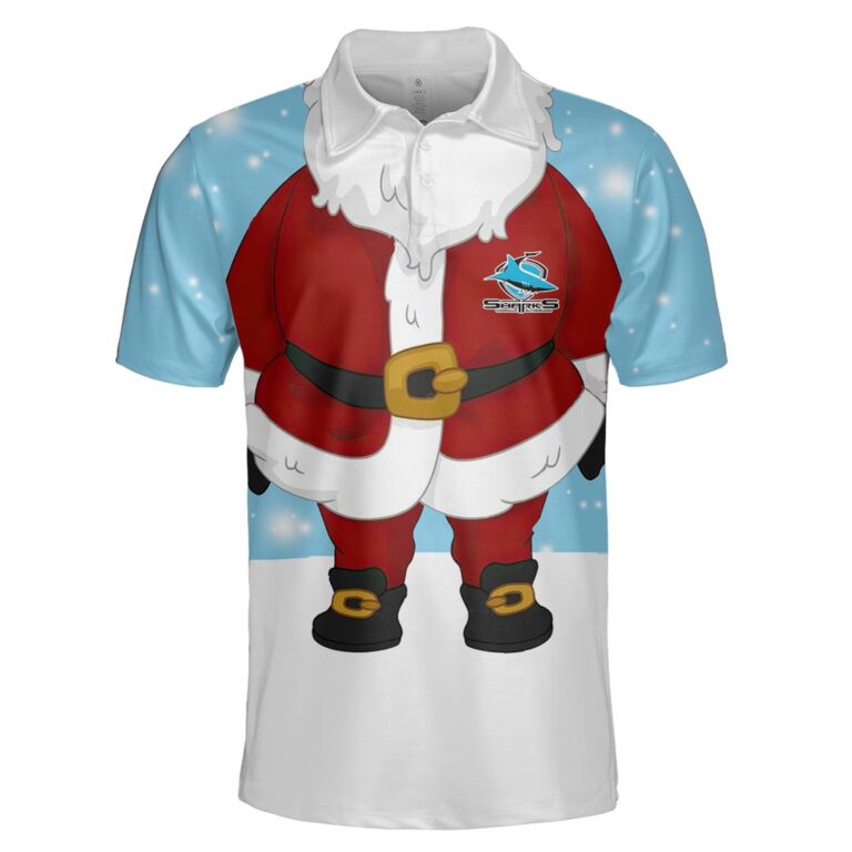 NRL Cronulla Sutherland Sharks Christmas | Custom Name & Number | Hoodie/Zip/T-Shirt/Knitted Sweaters/Polo